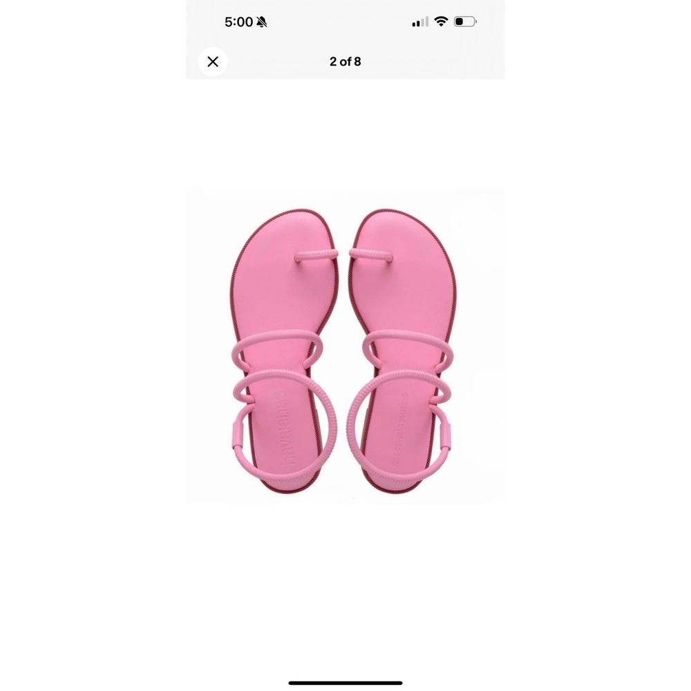 Havaianas Women's Una Pitanga Sandal  Pink Glow Vibrant Pink Size 8 NWT